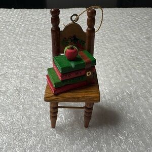 House of Lloyd "To My Teacher" wooden chair Christmas ornament